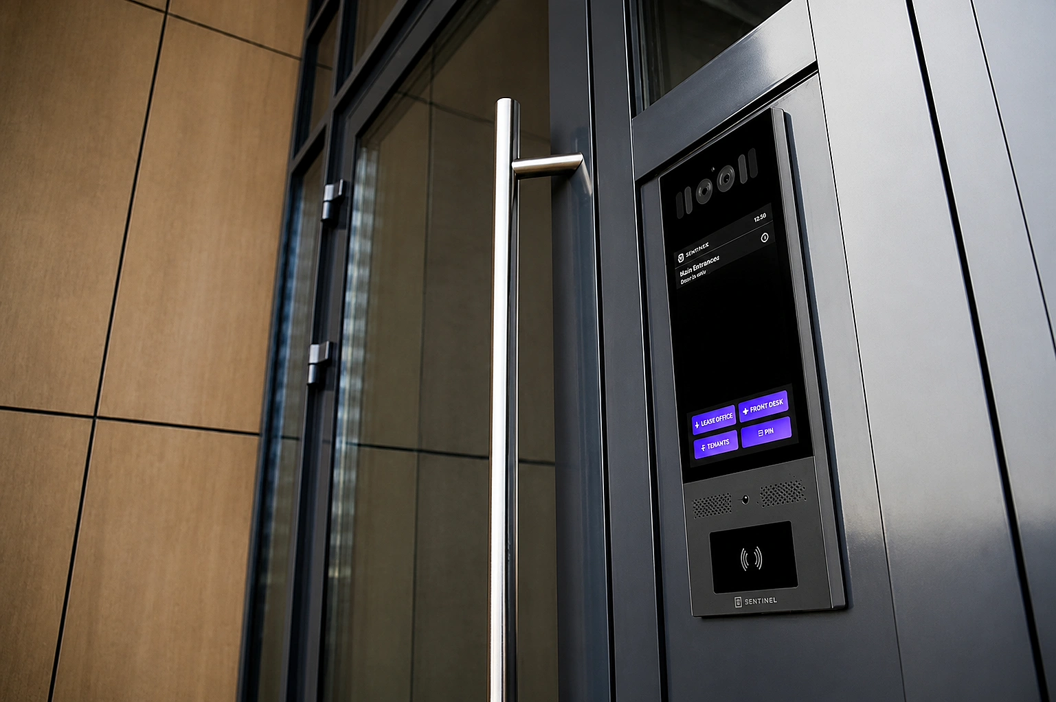 IP intercom network integration connected with VoIP access control and CCTV systems